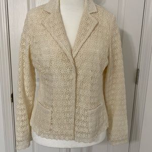 Madison Ivory Daisy Lace Blazer